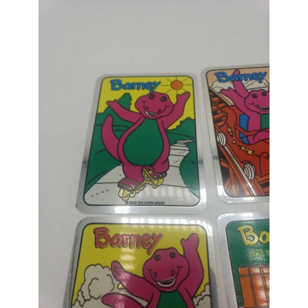 Vintage Stickers Lot of 4 BARNEY FOIL MYLAR Vending Machine Sticker VTG 1992